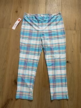 NWT! Jude Connally Cloth Crop Pants L Madras Plaid Capri Vibrant Summer Tartan